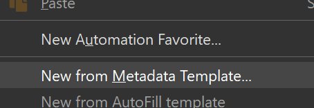 The Favorites Panel context menu.