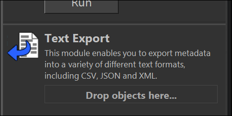 The Text Export module in the IMatch Import & Export Panel.