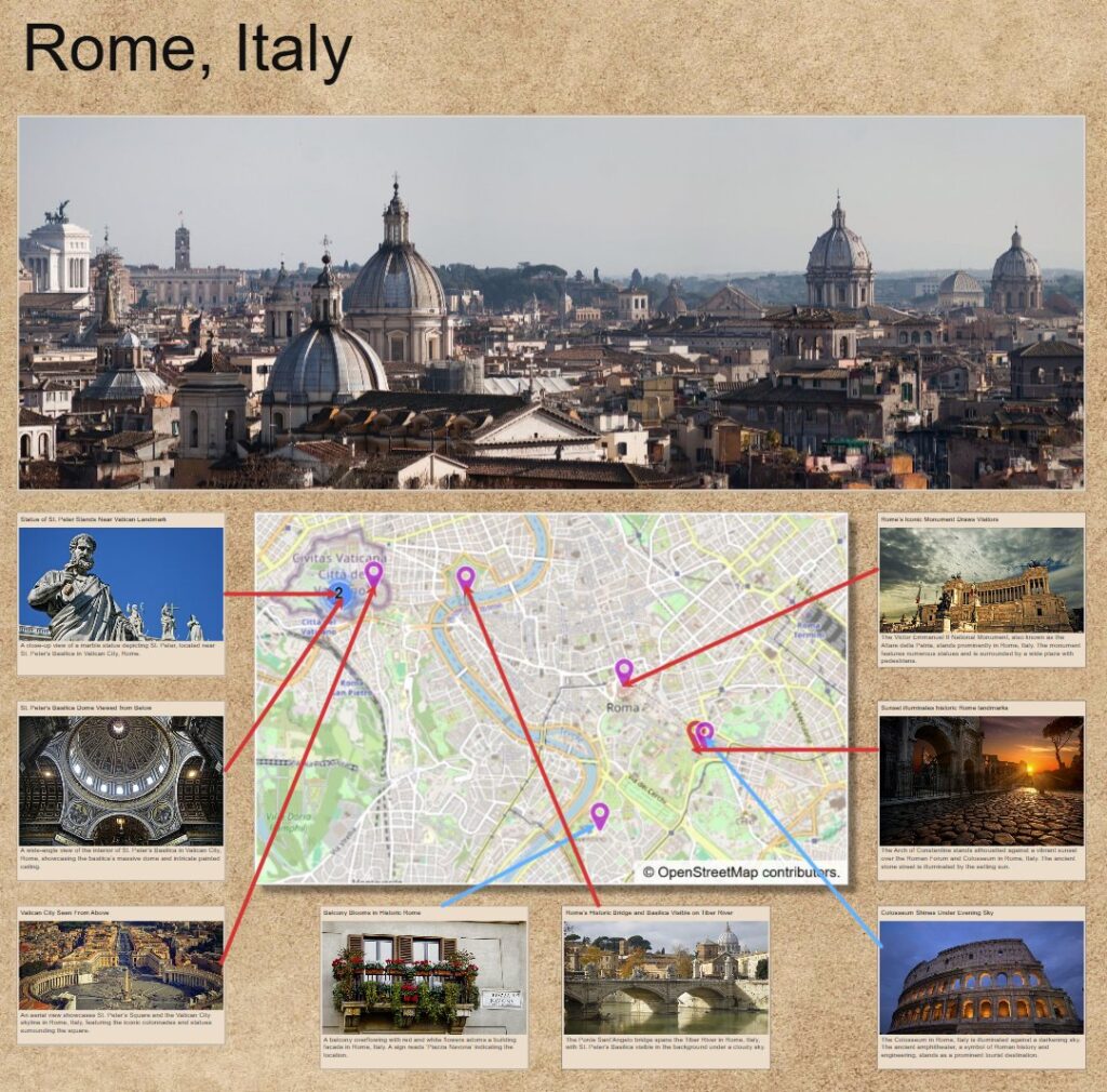 An Album using a map to visualize the location of the photos shown,