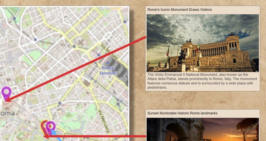 A zoomed screen shot of the map album.
