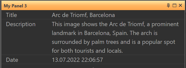 The new column width applied to the My Panel.