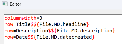 Specifying a global column width for the first column.