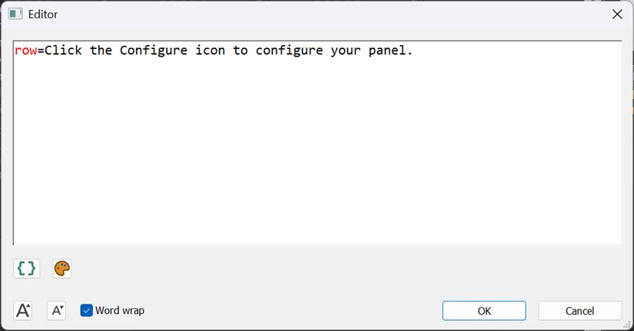 The My Panel editor.