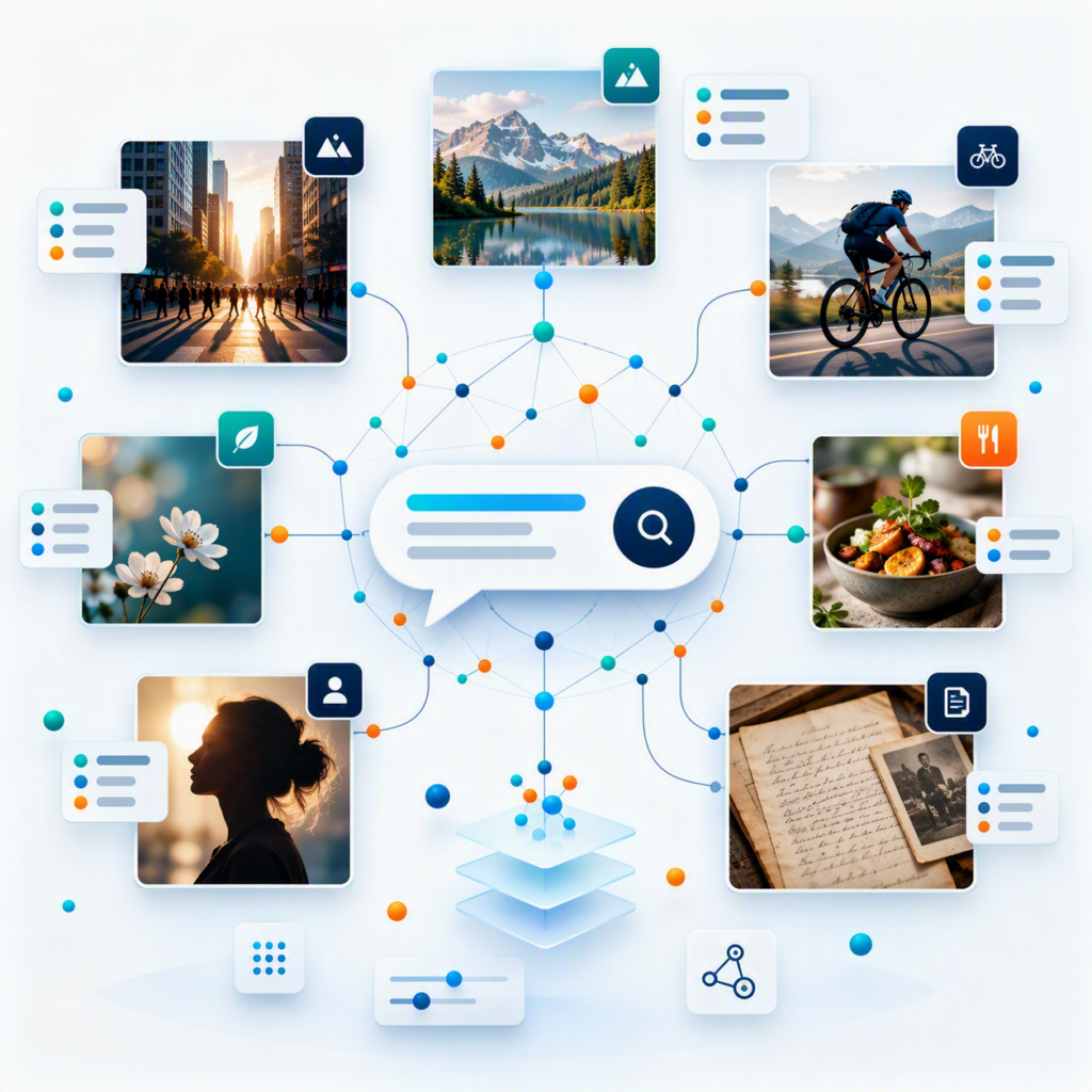 A graphic visualizing semantic searches.