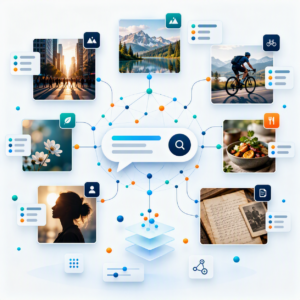 A graphic visualizing semantic searches.
